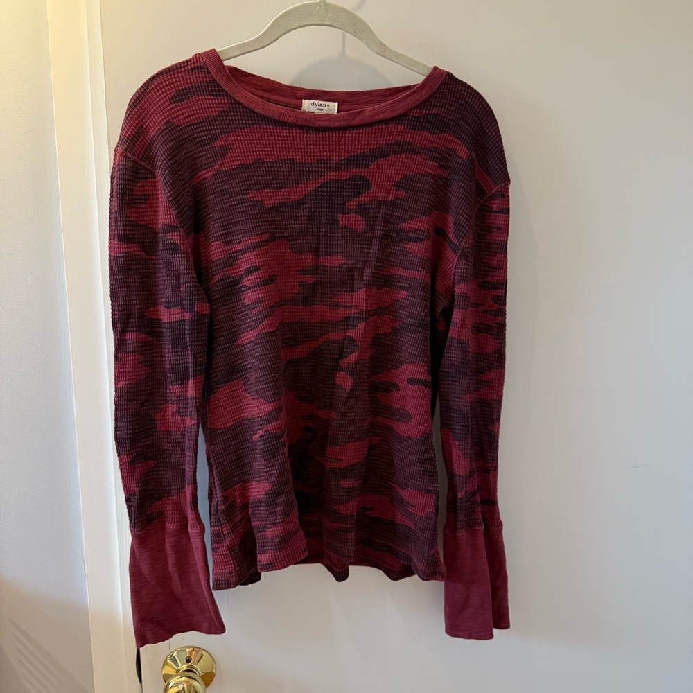Red Camouflage Long Sleeve Top